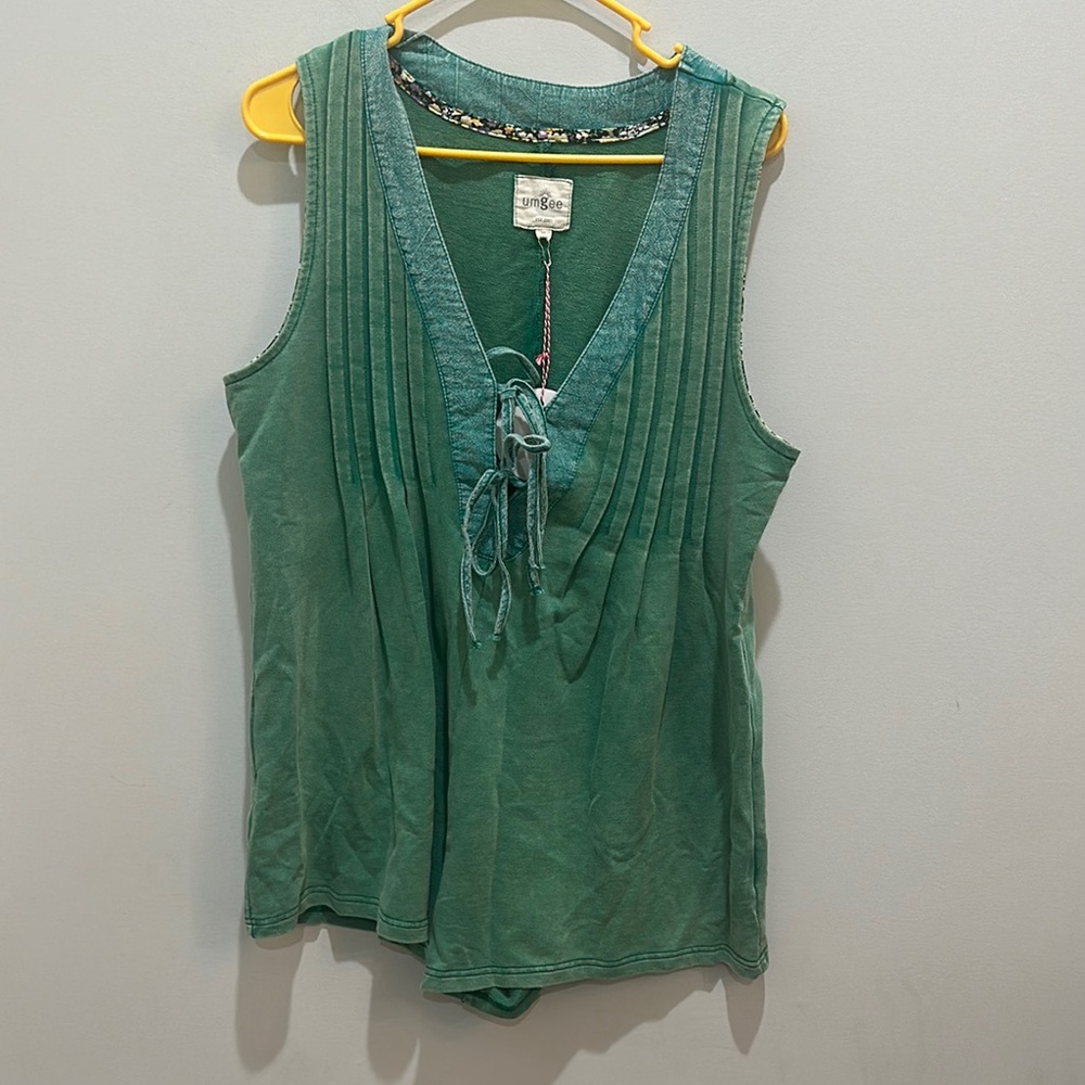 Sleeveless Acid Wash Green UMGEE romper